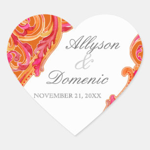 Matig Zwirl Vlaams Hart Tangerine Sinaasappel Hart Sticker