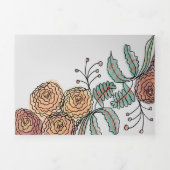 Matige anjnflessen botanische inktbruiloft drieluik uitnodiging (Cover)