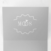 Matige anjnflessen botanische inktbruiloft drieluik uitnodiging (Binnenzijde eerst)