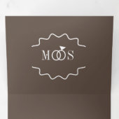 Matige anjnflessen botanische inktbruiloft drieluik uitnodiging (Binnenzijde eerst)