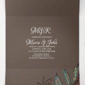 Matige anjnflessen botanische inktbruiloft drieluik uitnodiging (Binnenkant midden)