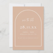 Matige Arch Retro minimalistisch Blush Dusty Pink Save The Date (Voorkant)