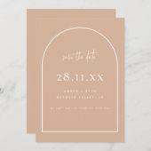 Matige Arch Retro minimalistisch Blush Dusty Pink Save The Date (Voorkant / Achterkant)