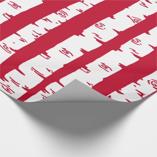 Matige Birch Trees Gift Wrap/Rood Cadeaupapier (Hoek)