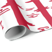 Matige Birch Trees Gift Wrap/Rood Cadeaupapier (Rol Hoek)
