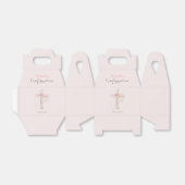 Matige blauwe roze bevestiging florale kruisnaam bedankdoosjes (Uitgevouwen)