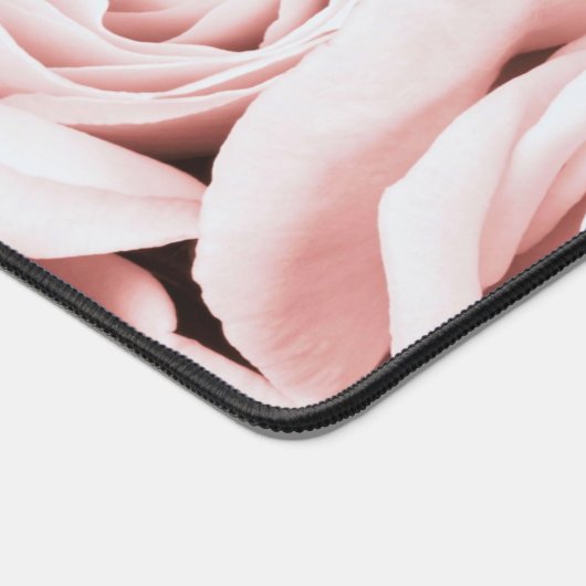 Matige blauwe roze florale monogram naam bureaumat (Hoek)