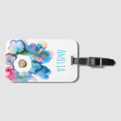 Matige bloem met waterverf, handgetrokken bloem bagagelabel (Voorkant (horizontaal))