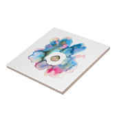 Matige bloem met waterverf, handgetrokken bloem tegeltje (Zijkant)