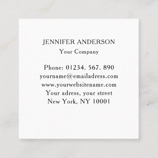 Matige bloem vierkante visitekaartje (Achterkant)