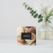 Matige bloem vierkante visitekaartje (Staand voorkant)