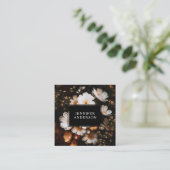 Matige bloem vierkante visitekaartje (Staand voorkant)