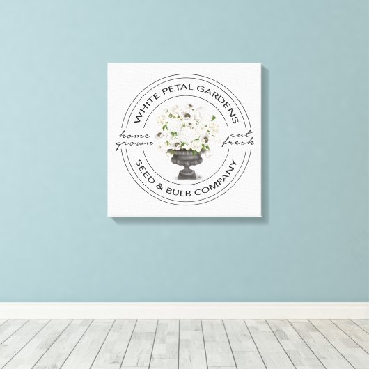 Matige bloemtuin canvas afdruk (Insitu (Houten vloer))