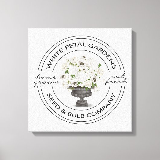 Matige  bloemtuin canvas afdruk (Voorkant)