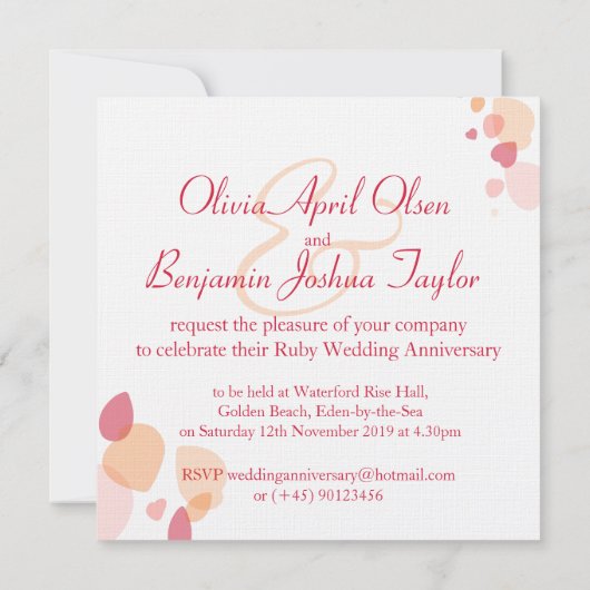 Matige bloesbloempjes rode roodroodbruin kaart (Achterkant)