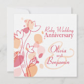 Matige bloesbloempjes rode roodroodbruin kaart (Voorkant)