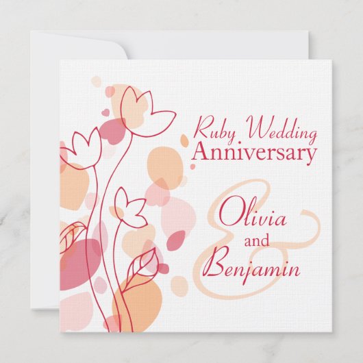 Matige bloesbloempjes rode roodroodbruin kaart (Voorkant)