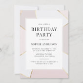 Matige 'Blush' en 'Gold Foil Geometric Birthday' Kaart (Voorkant)