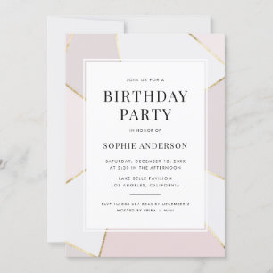 Matige 'Blush' en 'Gold Foil Geometric Birthday' Kaart
