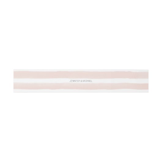 Matige Blush Stripes Belly Bands Uitnodigingen Wikkel (Vlak)