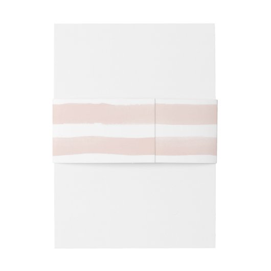 Matige Blush Stripes Belly Bands Uitnodigingen Wikkel (Achterkant Voorbeeld)
