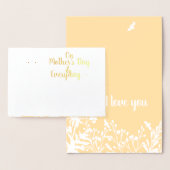 Matige botanische Moederdag goudbloem Folie Kaarten (Display)