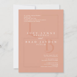 Matige brieven trouwuitnodiging Terracotta Kaart