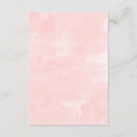 Matige bruine roze waterverf trouwgastinfo informatiekaartje (Achterkant)