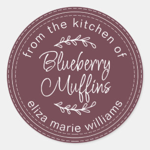 Matige bulggoederen Blueberry Muffins Burgundy Ronde Sticker
