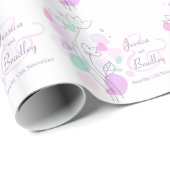 Matige confetti bloembladen, aangepaste bruiloft cadeaupapier (Rol Hoek)