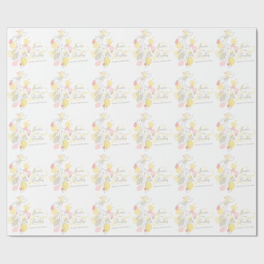 Matige confetti bloembladen, aangepaste bruiloft cadeaupapier (Vlak)