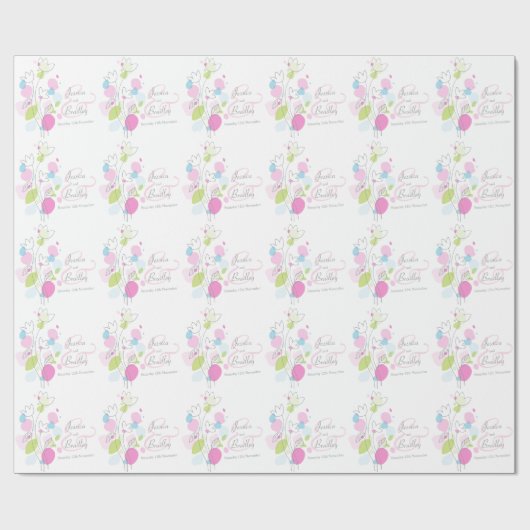 Matige confetti bloembladen, aangepaste bruiloft cadeaupapier (Vlak)