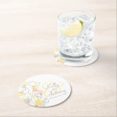 Matige confetti bloemnaam datum bruiloft onderzett ronde kartonnen onderzetter (Insitu)