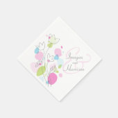 Matige confetti flower bruiloft servetten (Hoek)