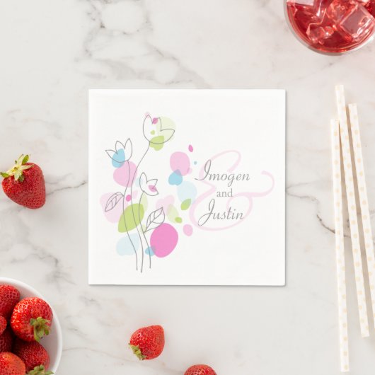 Matige confetti flower bruiloft servetten (Insitu)