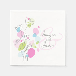 Matige confetti flower bruiloft servetten