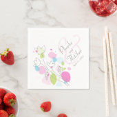 Matige confetti flower name date bruiloft luiers servet (Insitu)