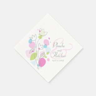 Matige confetti flower name date bruiloft luiers servet