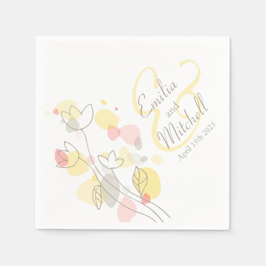 Matige confetti flower name date bruiloft luiers servet (Voorkant)