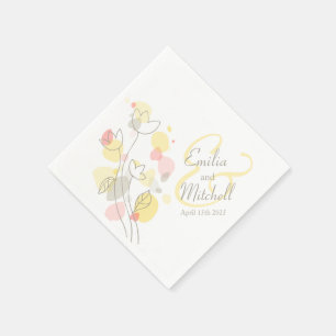Matige confetti flower name date bruiloft luiers servet