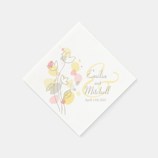 Matige confetti flower name date bruiloft luiers servet (Hoek)