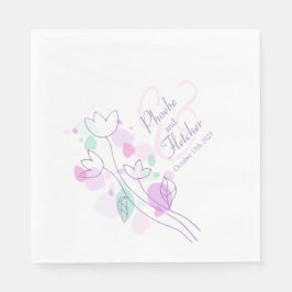 Matige confetti flower name date bruiloft luiers servet