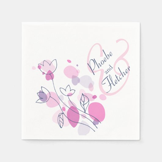 Matige confetti flower name date bruiloft luiers servetten (Voorkant)