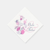 Matige confetti flower name date bruiloft luiers servetten (Hoek)