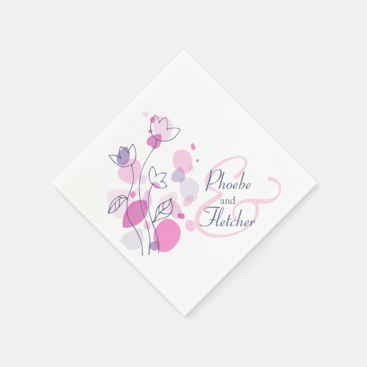 Matige confetti flower name date bruiloft luiers servetten (Hoek)