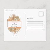 Matige elegante pampagras terracotta save the d aankondigingskaart (Achterkant)