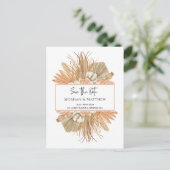 Matige elegante pampagras terracotta save the d aankondigingskaart (Staand voorkant)