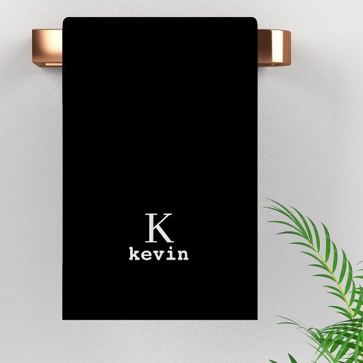 Matige elegante zwarte en witte monogram bad handdoek