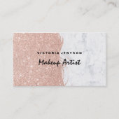 Matige faux glitter brushstrokes marmer Makeup Visitekaartje (Voorkant)