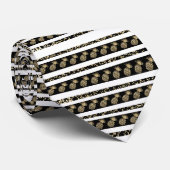 Matige faux gouden zwarte confetti ananas stripe stropdas (Opgerold)